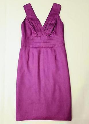 Linea льняное платье миди натуральный лен сарафан размер18 46 54