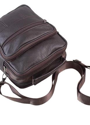 Качественная кожаная сумка коричневая5 фото