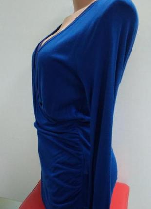 Кофта, женская, с глубоким вырезом, синяя, zalando, германия, размер m, 124102 фото