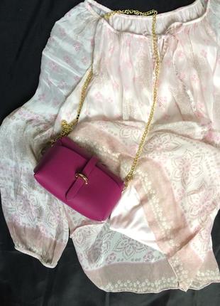 Шелковая  розовая  блуза с длинным рукавом в романтическом стиле5 фото