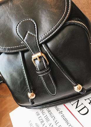 Якісний та стильний жіночий рюкзак amelie для міста та навчання 🖤чорний4 фото