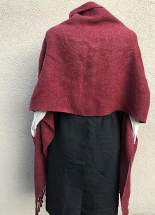 Великий,шерсть шарф накидка з кишенями,бахромою,пончо