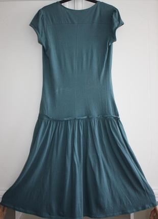 Платье летнее натуральное с запахом цвет морской волны sisley2 фото