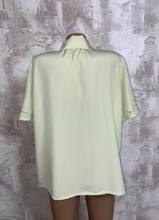 Винтажная рубашка с коротким рукавом,ажурный воротник(029)3 фото