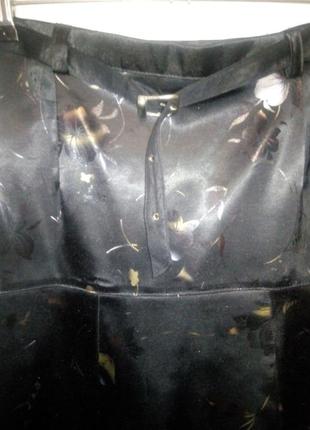Ідеальна юбка спідниця атлас набивний квітами міді3 фото