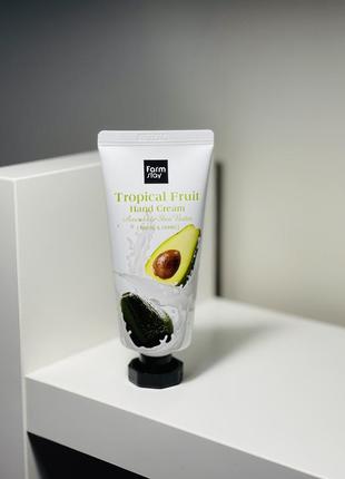 Крем для рук з авокадо і маслом ши, farmstay, tropical fruit avocado & shea butter hand cream, 50 мл2 фото