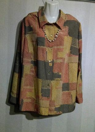 Стильная винтажная дизайнерская блуза батал