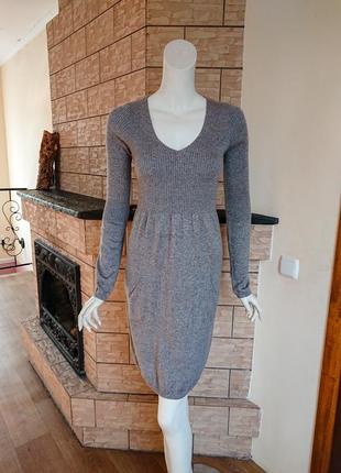 Intimissimi теплое итальянское вязаное платье с шерстью и люрексом размер м1 фото