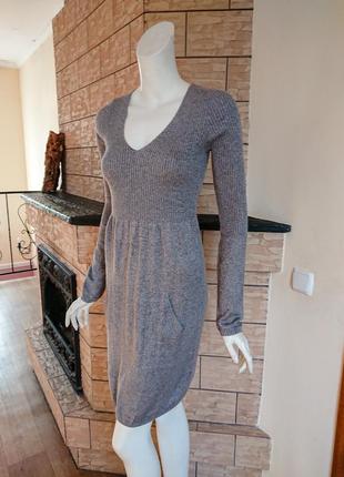 Intimissimi теплое итальянское вязаное платье с шерстью и люрексом размер м2 фото
