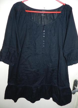 Натуральна блузка з вишивкою-шиттям-прошвой,бохо,великого розміру