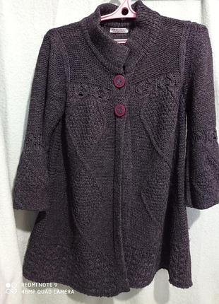 Мохеровый шерстяной длинны мягкий серый  кардиган мохер шерсть на пуговицах вовна вовняний мохеровый