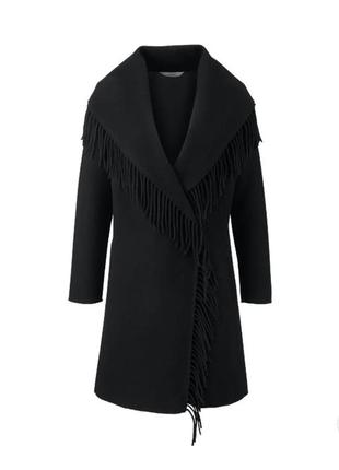 Стильное женское шерстяное пальто, кардиган с бахромой от tcm tchibo (чибо), германия, укр 54-583 фото