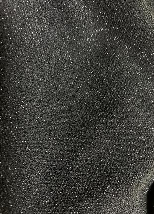 Платье мини в облипку черное с мелким блеском люрекса на одно плечо, м (3499)9 фото