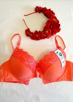 Hearing spring розовый бюстгальтер поролоновый с кружевом бретели съёмные