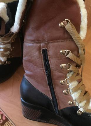 Сапожки на меху , ботинки зимние на платформе3 фото
