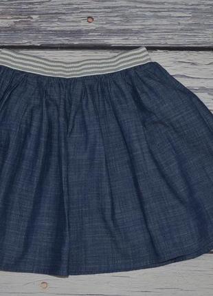 8-10 лет 140 см фирменная нарядная легкие юбка юбочка под джинс стильной девочке3 фото
