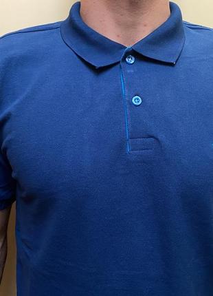 Синя футболка з комірцем (поло)👕👕👕8 фото
