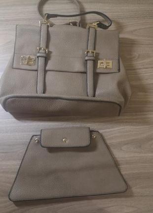 Удобная стильная сумка с косметичкой-вкладышем франция auren