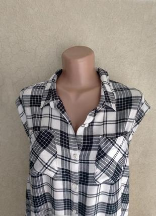 Удлиненная блуза, рубашка/туника в клетку бренда papaya.5 фото