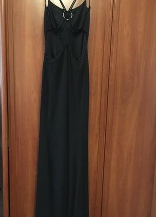 Платье макси черное с бисером турция nozze 36 размер s m
