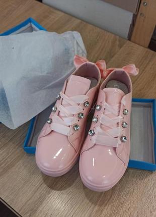 Рожеві туфельки туфлі мокасини нарядні2 фото