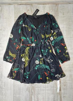 Новое платье чёрное в цветы