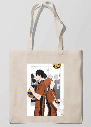 Еко-сумка, шоппер з принтом повсякденна haikyu!! - волейбол! 5
