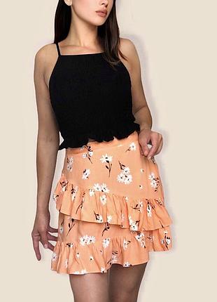 Спідниця з воланами в квіточки