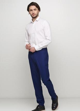 Синие, кэжуал, хлопковые зауженные брюки zara1 фото