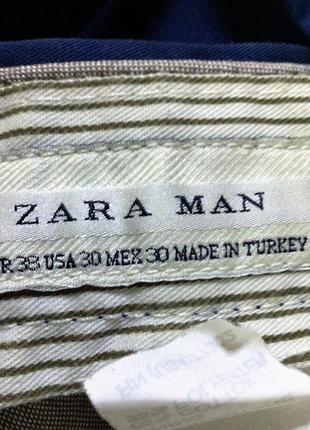 Синие, кэжуал, хлопковые зауженные брюки zara9 фото