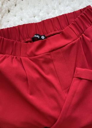 Брюки штани червоні красиные2 фото
