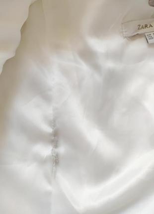 Белая куртка жакет с поясом zara7 фото
