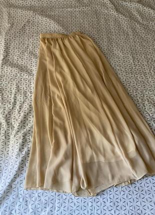 Шифонова спідниця в підлогу бежевого кольору