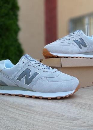 Мужские кроссовки new balance 574 светло серые sin8 фото