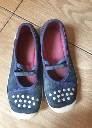 Тапочки, балетки джинсові