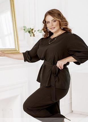 Однотонная, лаконичная блузка с поясом в комплекте 💕