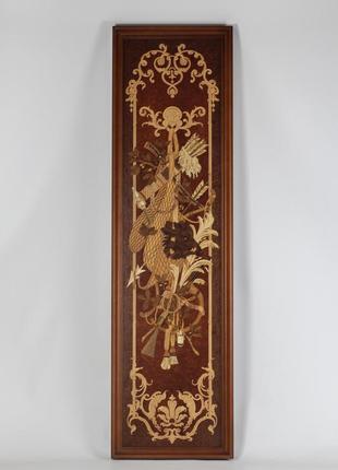 Настінний декор для дому картина, декоративне пано ручної роботи зі шпону в техніці «інтарсія».