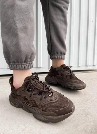 Женские кроссовки adidas ozweego  brown