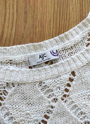 Брендовый, ажурный джемпер, реглан, свитр 5