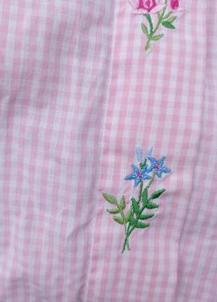 Damart хлопок рубашка с вышивкой винтаж сорочка цветы вышиты.8 фото