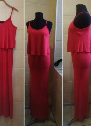 Красное платье на брителях в пол / макси /missguided из натуральной ткани, вискоза2 фото
