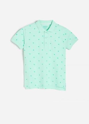 Футболка поло в дрібний принт