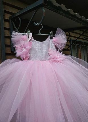 Плаття рожеве на годік розове рочок фатинове нарядне бальне