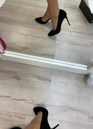 Ексклюзивні туфлі човники на шпильці італійська замша5 фото