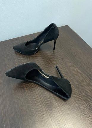 Ексклюзивні туфлі човники на шпильці італійська замша7 фото