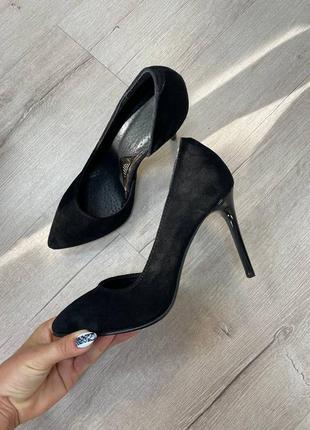 Ексклюзивні туфлі човники на шпильці італійська замша8 фото