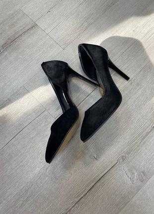 Ексклюзивні туфлі човники на шпильці італійська замша9 фото