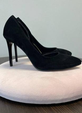 Ексклюзивні туфлі човники на шпильці італійська замша2 фото