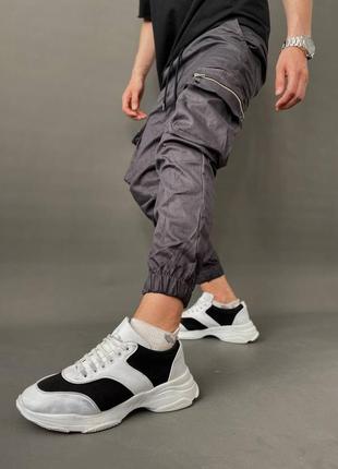 Спортивні штани чоловічі карго базові сірі туреччина / спортивні штани чоловічі штани базові сірі2 фото