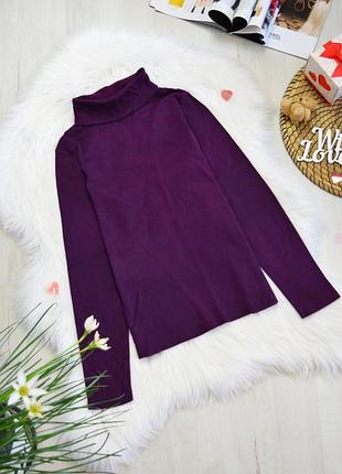 Фіолетовий гольф водолазка під шию реглан лонгслив лонг